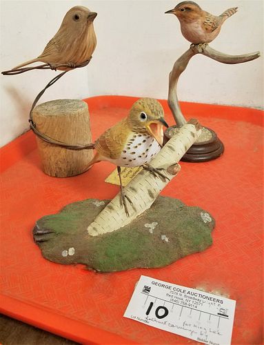 TRAY 3 BIRD CARVINGS BY YAO MING LEE OF ROSENDALE
