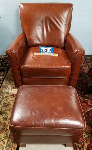 LEATHER RECLINER CHAIR + LIFT SEAT OTTOMAN