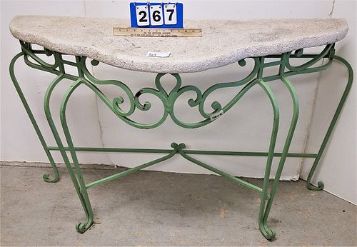 WROUGHT BASE CONSOLE TABLE W/MOLDED TOP 32"H X 50"W X 17"D