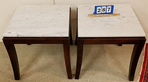 PR ROSEWOOD MARBLE TOP END STANDS 23.5"H X23"SQ