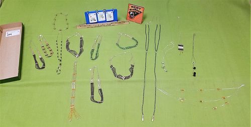 LOT 16 STERLING AND BEAD NECKLACES 5.96 OZT