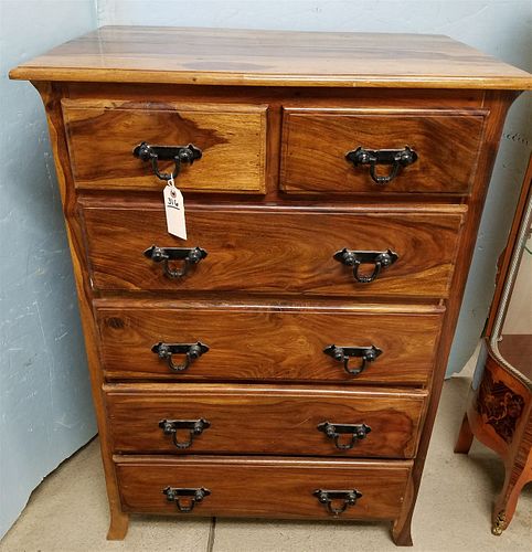 EXOTIC WOOD 6 DRAWER CHEST 47.5"H X33.5"W X22"D