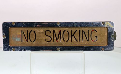 Vintage Metal Submarine Lighted No Smoking Sign