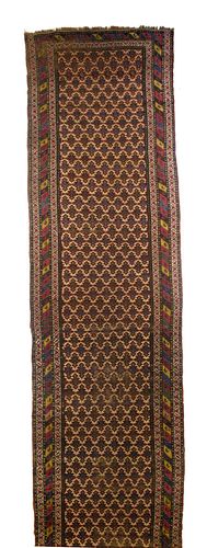 Antique Kurdish Long Rug, 3’8” x 15’2”