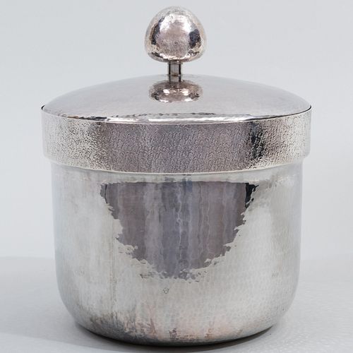 Buccellati Silver Hammered Ice Bucket and Cover