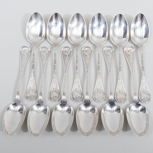 Set of Twelve Theodore B. Starr Silver Tablespoons