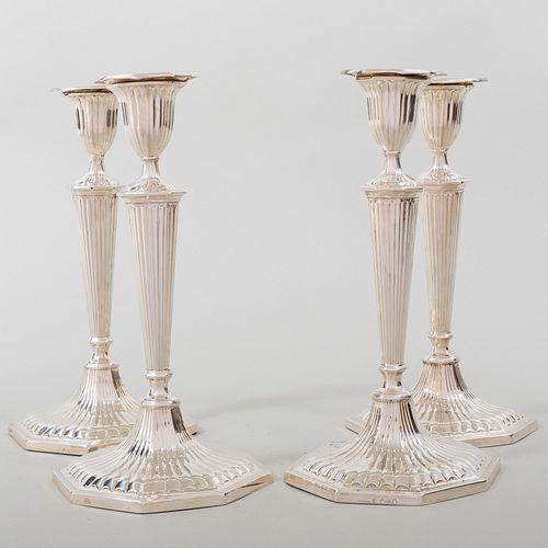 Set of Four George III Silver Candlesticks