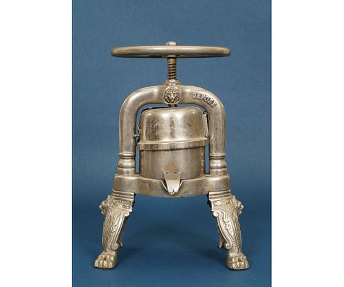 RARE FRENCH NICKEL PLATED DUCK PRESS