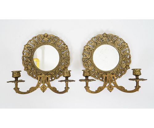 PAIR CONTINENTAL STYLE WALL SCONCES