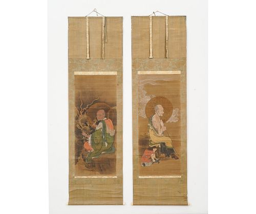 TWO HAND PAINTED ASIAN SCROLLS