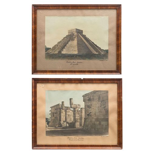 R. STARK. Lote de vistas de Chichén Itzá. Impresiones. 36 x 49 cm. Piezas: 2