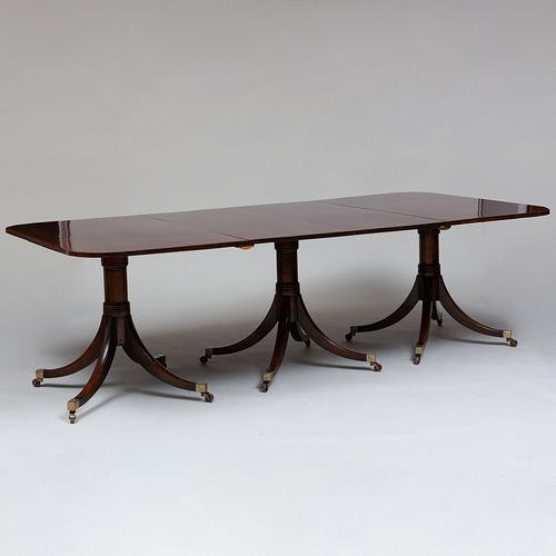 Late George III Mahogany Three Pedestal Dining Table