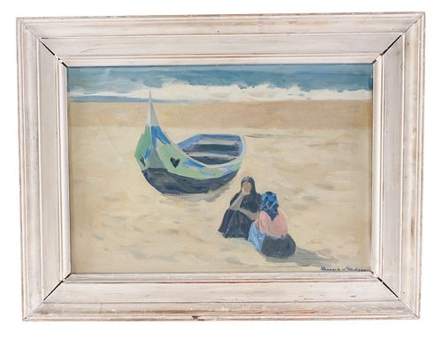 Henrik Madsen, Boat on Beach with Two Women