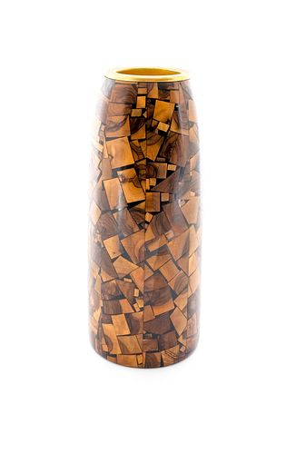 Midcentury Modern Turned Wood Vase