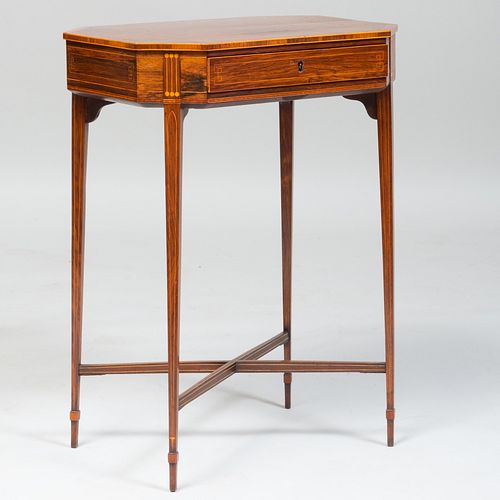 George III Inlaid Partridge Wood Work Table