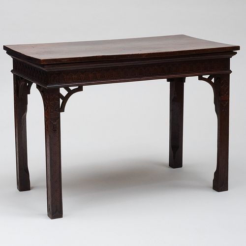 A George III Style Neo-Gothic Mahogany Center Table