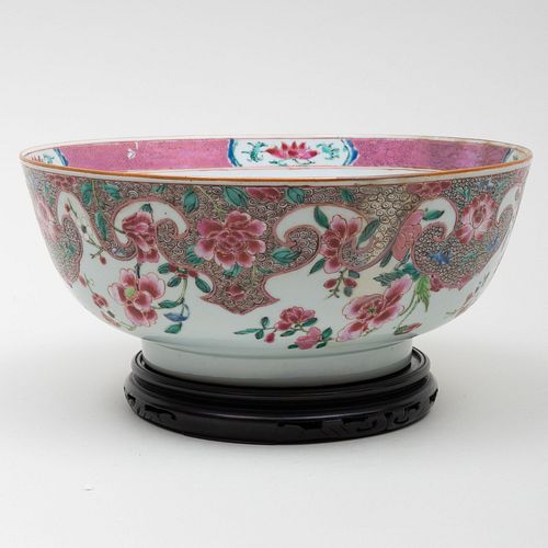 Chinese Export Famille Rose Porcelain Punch Bowl