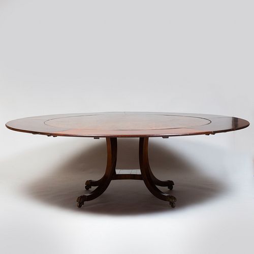 Regency Style Mahogany Dining Table with Leaves