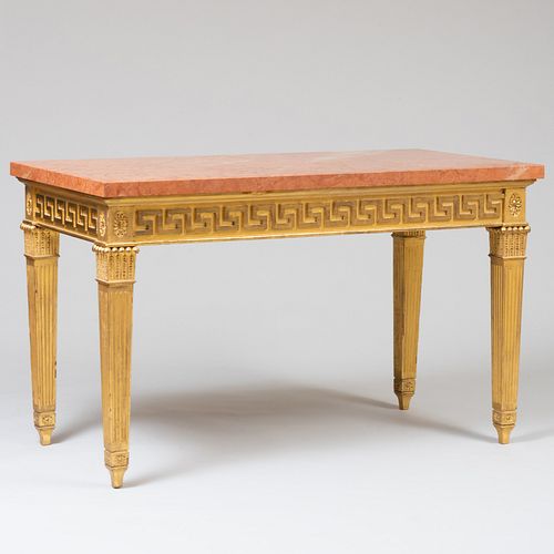 George III Style Giltwood and Marble Console Table