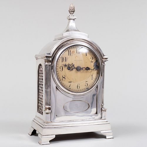 Edward VII Silver Table Clock, Retailed by Black, Starr & Frost