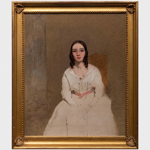 Follower of Thomas Lawrence (1769-1839): Portrait Study of a Girl in White