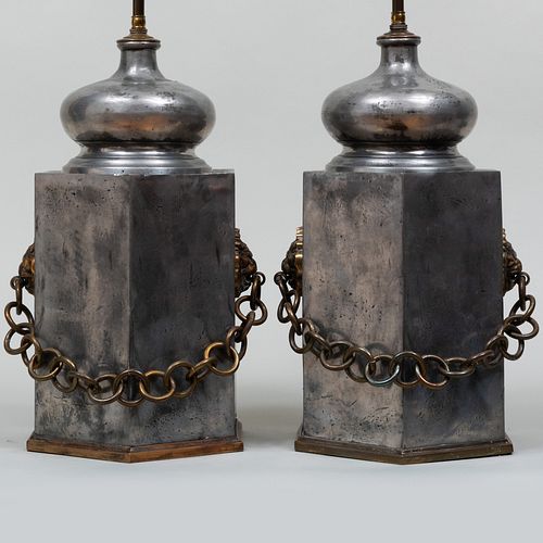 Pair of Continental Canisters Mounted as Lamps