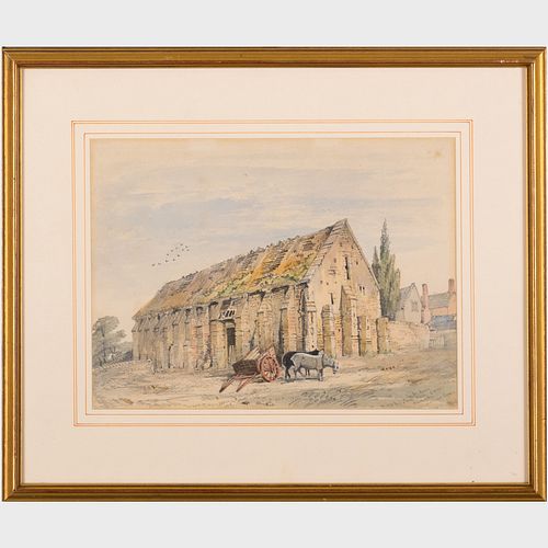 John Livock (1814-1883): Great Barn, Somersetshire; Barn, Somerset; and House and Barn