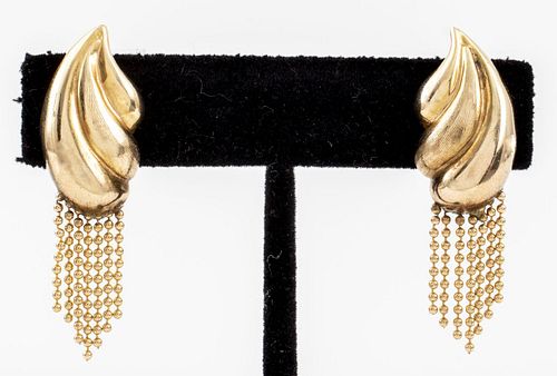 Vintage 14K Yellow Gold Tear Drop Earrings