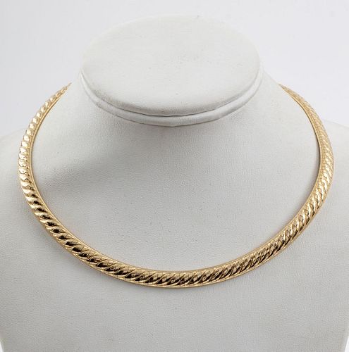 Vintage 1980s 14K Yellow Gold Omega Necklace