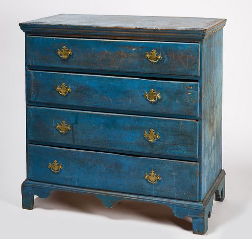 Four Drawer Chest in Blue Paint