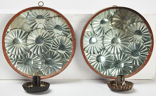 Pair of Tin Reflector Sconces