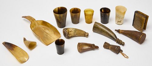 Lot of 15 Early Bone or Horn Objects