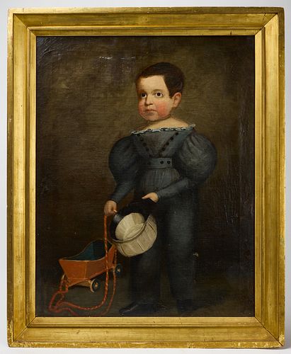 Portrait of a Child with Red Wagon