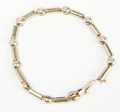 White Gold Link Bracelet with Diamonds