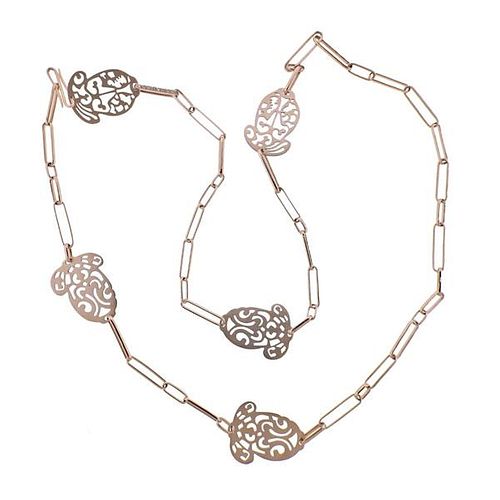 Pomellato Ming 18k Rose Gold Diamond Long Necklace