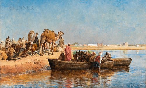Edwin Lord Weeks (American, 1849-1903), Loading the Camels, Salé, Morocco, alternately titled Along the Nile and Loading in the Donkeys, Near East