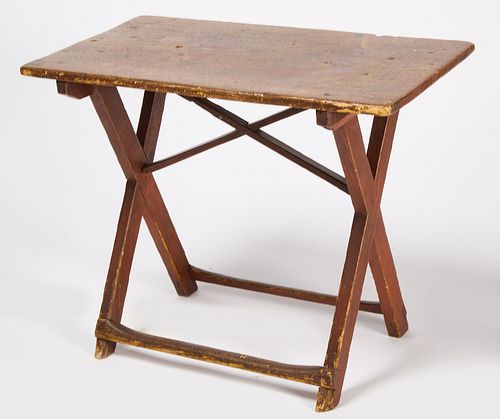 Rare Early Small Sawbuck Table