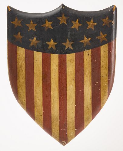 Carved and Painted American Shield