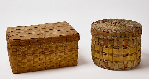 Two Native Lidded Baskets