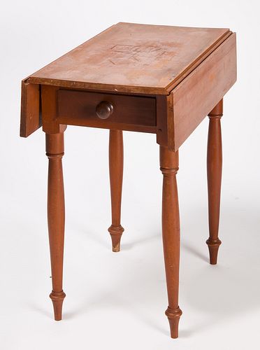 Drop-Leaf Side Table with One Drawer
