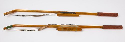 Pair of Carved Fishing Poles