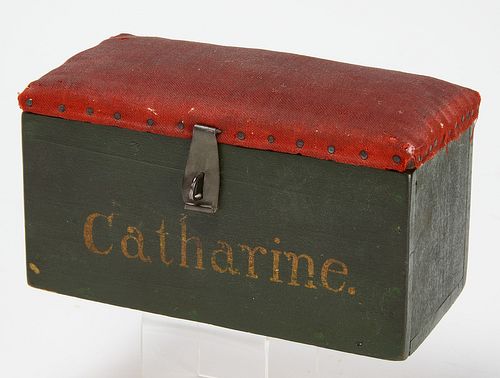 Small Sewing box with Catherine Painted on Side