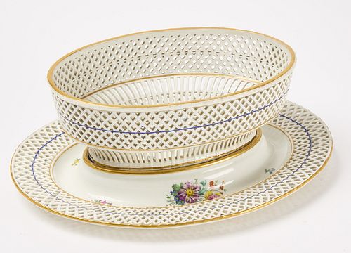 Dresden Reticulated Bowl with Tray