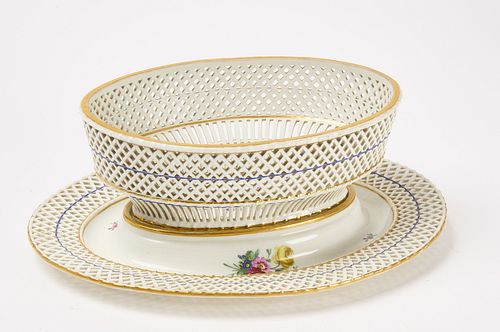 Dresden Reticulated Bowl with Tray