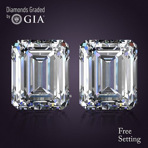 16.03 carat diamond pair Emerald cut Diamond GIA Graded 1) 8.01 ct, Color E, VVS2 2) 8.02 ct, Color E, VVS2. Appraised Value: $2,364,300 