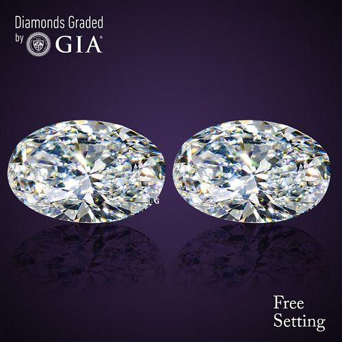 5.02 carat diamond pair Oval cut Diamond GIA Graded 1) 2.51 ct, Color F, VS2 2) 2.51 ct, Color F, SI1. Appraised Value: $162,000 