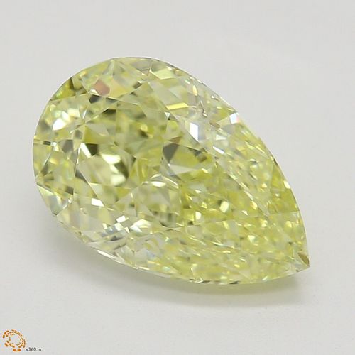 1.50 ct, Natural Fancy Yellow Even Color, VS2, Pear cut Diamond (GIA Graded), Appraised Value: $36,600 