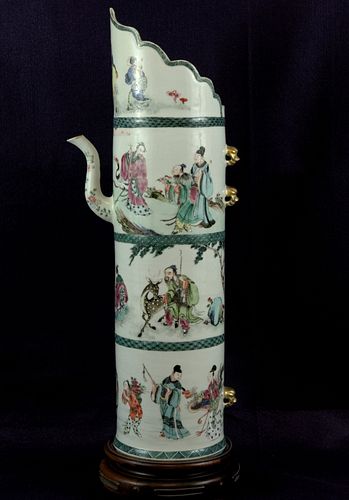Yongzheng Famille Rose Porcelain Ewer Vase Duomuhu