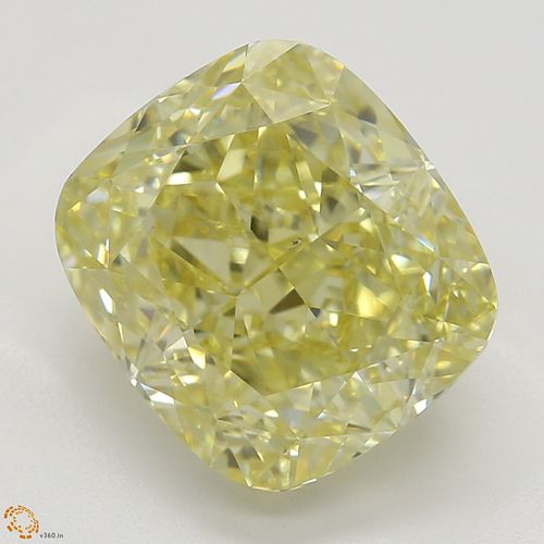 3.13 ct, Natural Fancy Yellow Even Color, VS2, Cushion cut Diamond (GIA Graded), Appraised Value: $76,300 