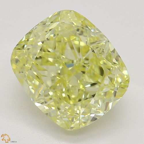 2.01 ct, Natural Fancy Yellow Even Color, VVS1, Cushion cut Diamond (GIA Graded), Appraised Value: $57,000 